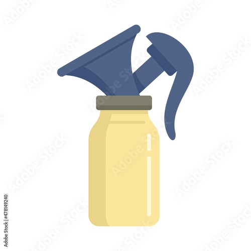 Milk breast pump icon flat isolated vector