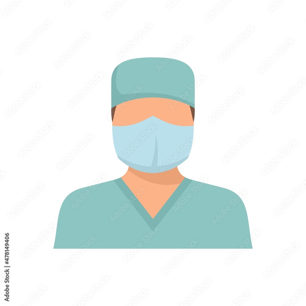 Chicken pox doctor icon flat isolated vector Chicken pox doctor icon flat isolated vector