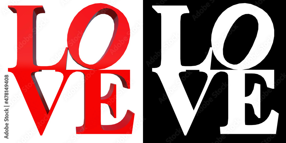 Word sign love 1-white background alpha png 3D Rendering Ilustracion 3D Word sign love 1-white background alpha png 3D Rendering Ilustracion 3D