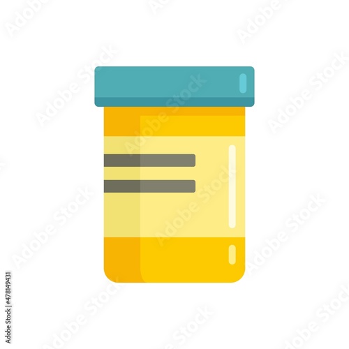 Chicken pox pill jar icon flat isolated vector