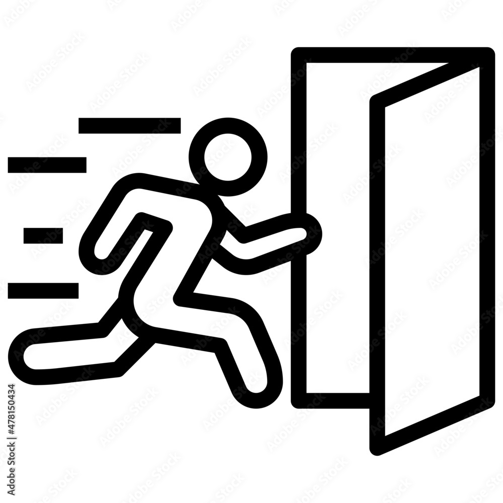 fire exit outline icon fire exit outline icon