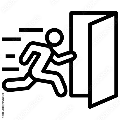 fire exit outline icon