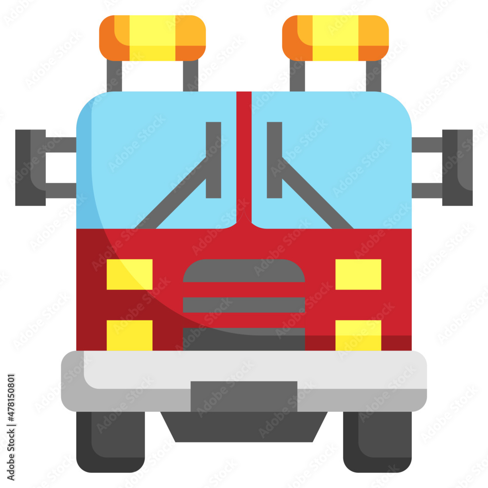 Obraz premium FIRE TRUCK flat icon
