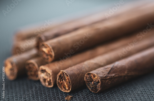 Obraz na płótnie Little aroma cigars, close up