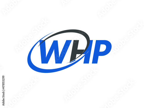 WHP letter creative modern elegant swoosh logo design photo