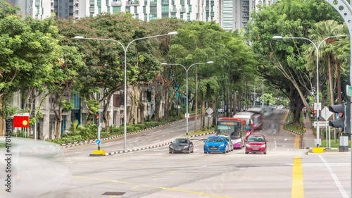 The junction of streets in Singapore's near Chinatown timelapse. photo