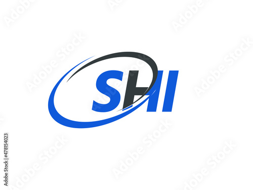 SHI letter creative modern elegant swoosh logo design