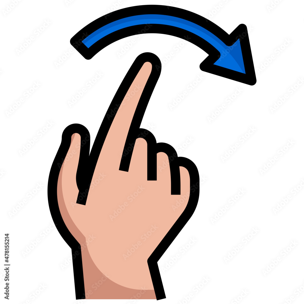 Obraz premium FLICK RIGHT Filled Outline