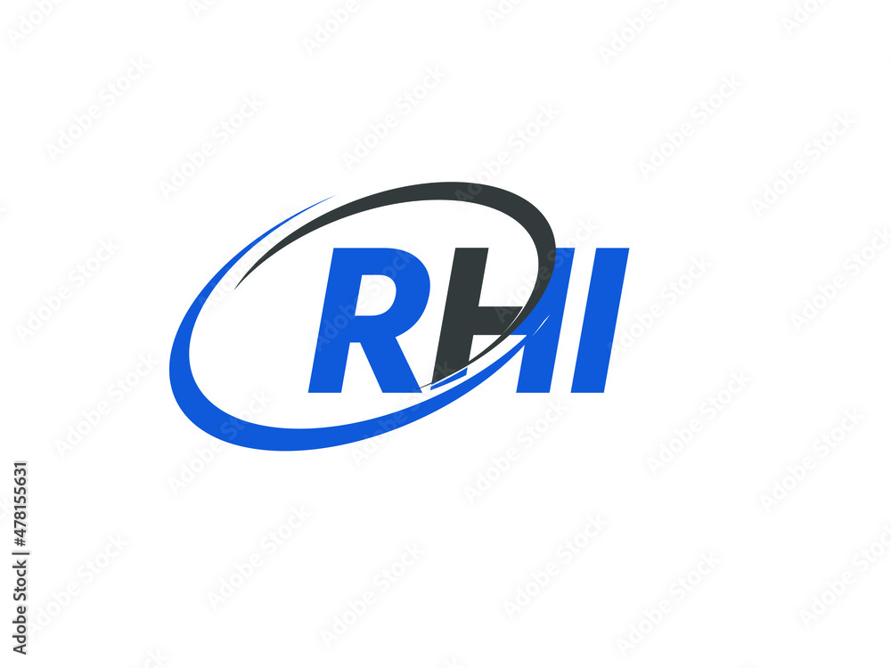 RHI letter creative modern elegant swoosh logo design RHI letter creative modern elegant swoosh logo design