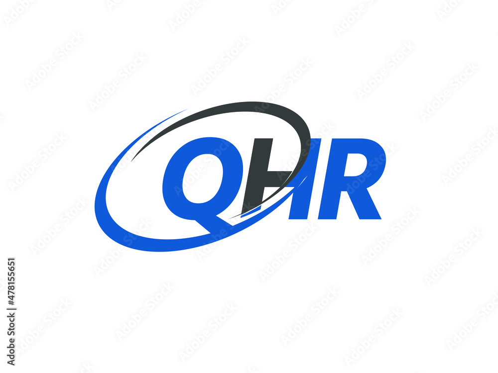 QHR letter creative modern elegant swoosh logo design QHR letter creative modern elegant swoosh logo design