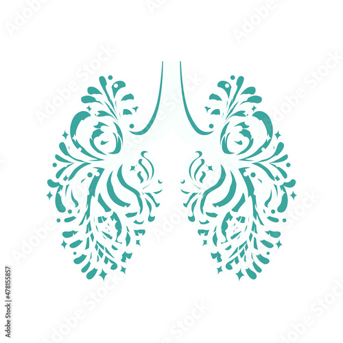 Green lungs of our planet. Fresh air and clean environment poster. Healthcare and ecology without pollution concept. Vector illustration.