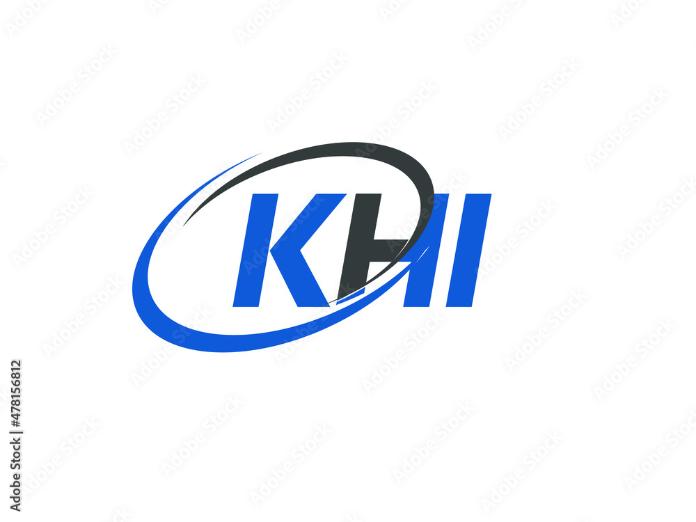 KHI letter creative modern elegant swoosh logo design KHI letter creative modern elegant swoosh logo design