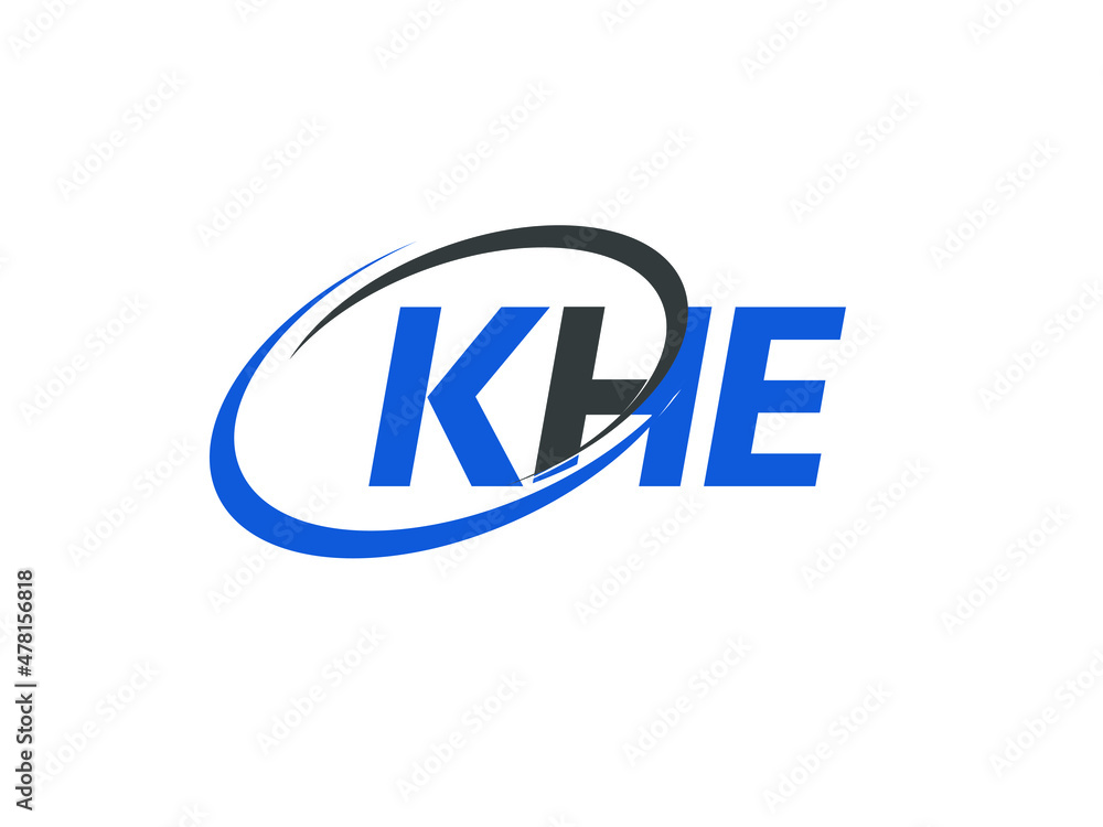 KHE letter creative modern elegant swoosh logo design KHE letter creative modern elegant swoosh logo design