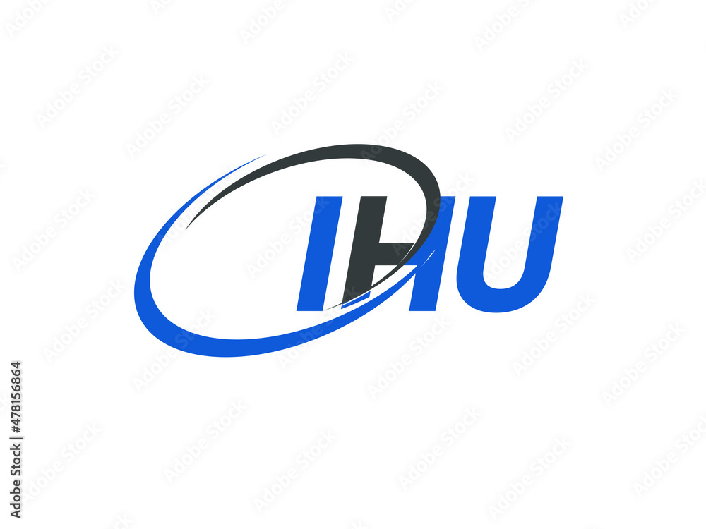 IHU letter creative modern elegant swoosh logo design IHU letter creative modern elegant swoosh logo design