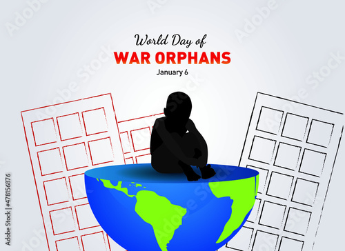 World Day of War Orphans concept vector illustration.