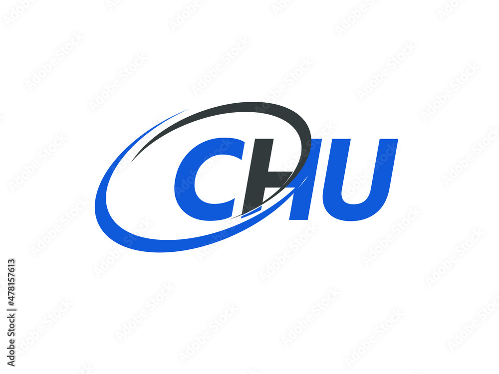 Obraz premium CHU letter creative modern elegant swoosh logo design
