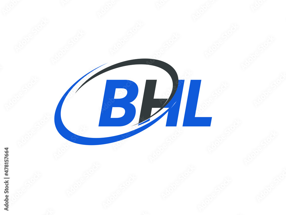 BHL letter creative modern elegant swoosh logo design