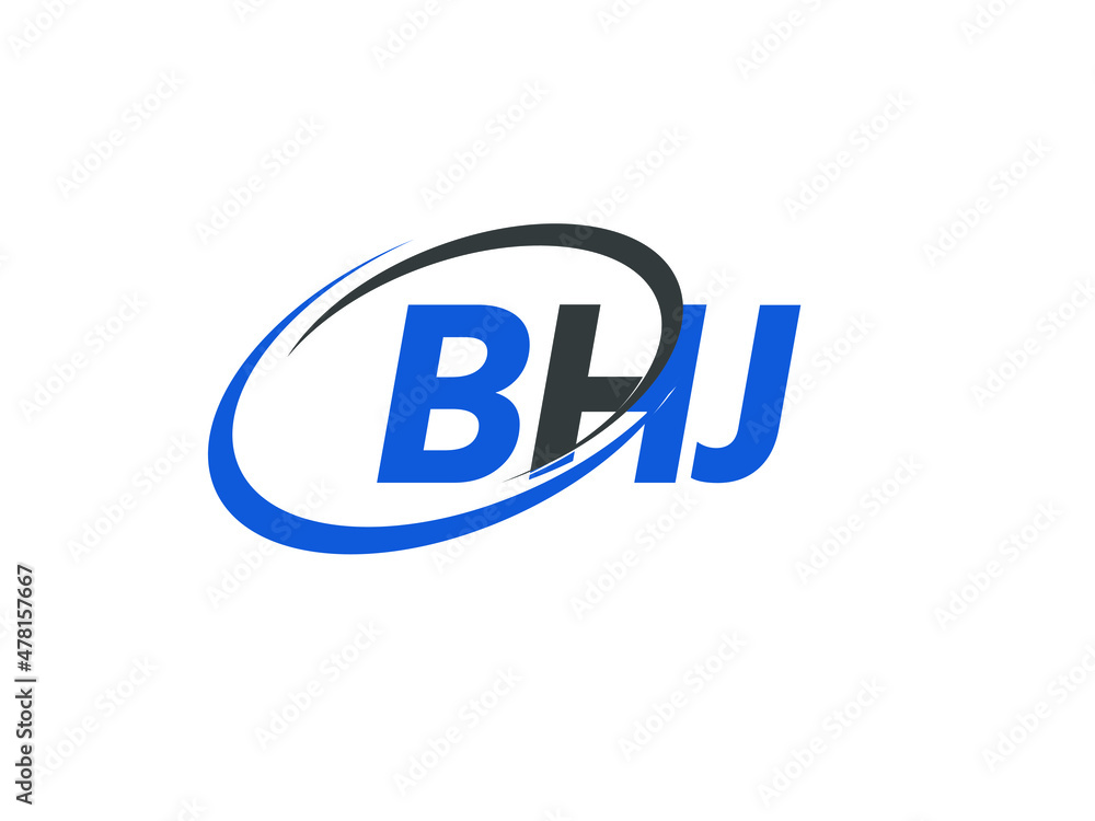 BHJ letter creative modern elegant swoosh logo design