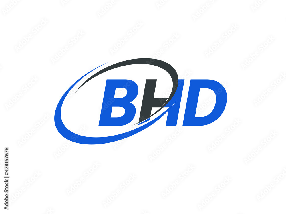 BHD letter creative modern elegant swoosh logo design BHD letter creative modern elegant swoosh logo design