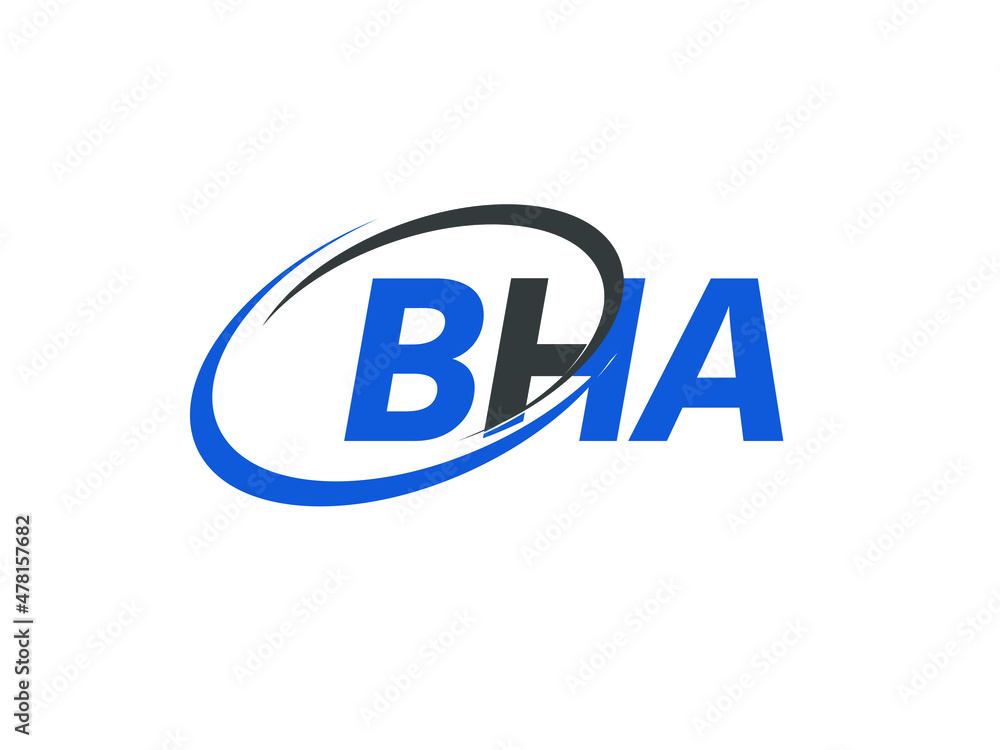 BHA letter creative modern elegant swoosh logo design BHA letter creative modern elegant swoosh logo design