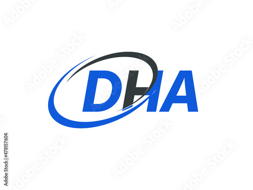 DHA letter creative modern elegant swoosh logo design