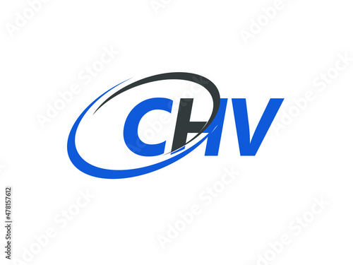 CHV letter creative modern elegant swoosh logo design