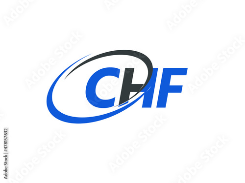 CHF letter creative modern elegant swoosh logo design