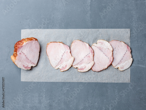 ham on a gray background