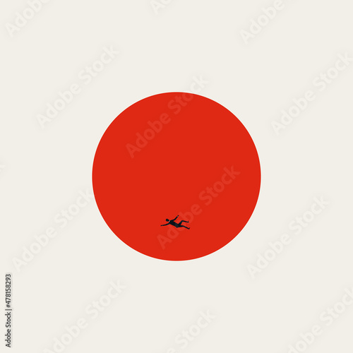Business market crash and recession vector concept. Symbol of failure, decline, decrease. Minimal illustration