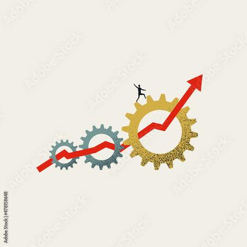 Business process automation and optimization vector concept. Symbol of technology. Minimal illustration