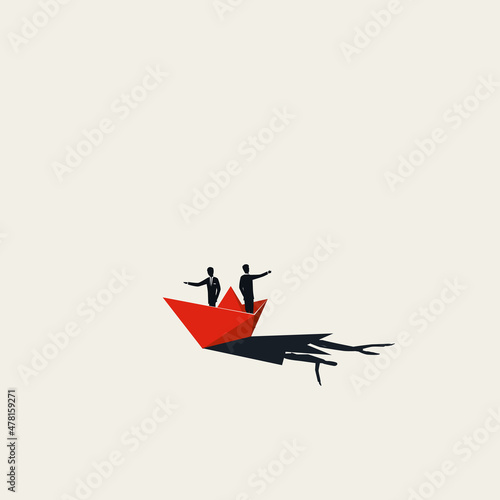 Business opposite opinion, difference, vector concept. Symbol of choice, individuality. Minimal illustration.