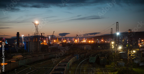 railway bridge at night