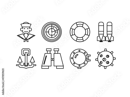 navi outline icon set