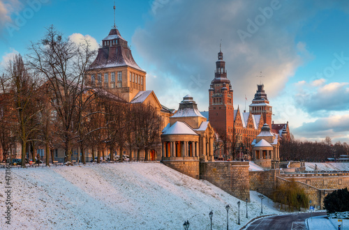 Haken Terrace in Szczecin on a winter morning photo