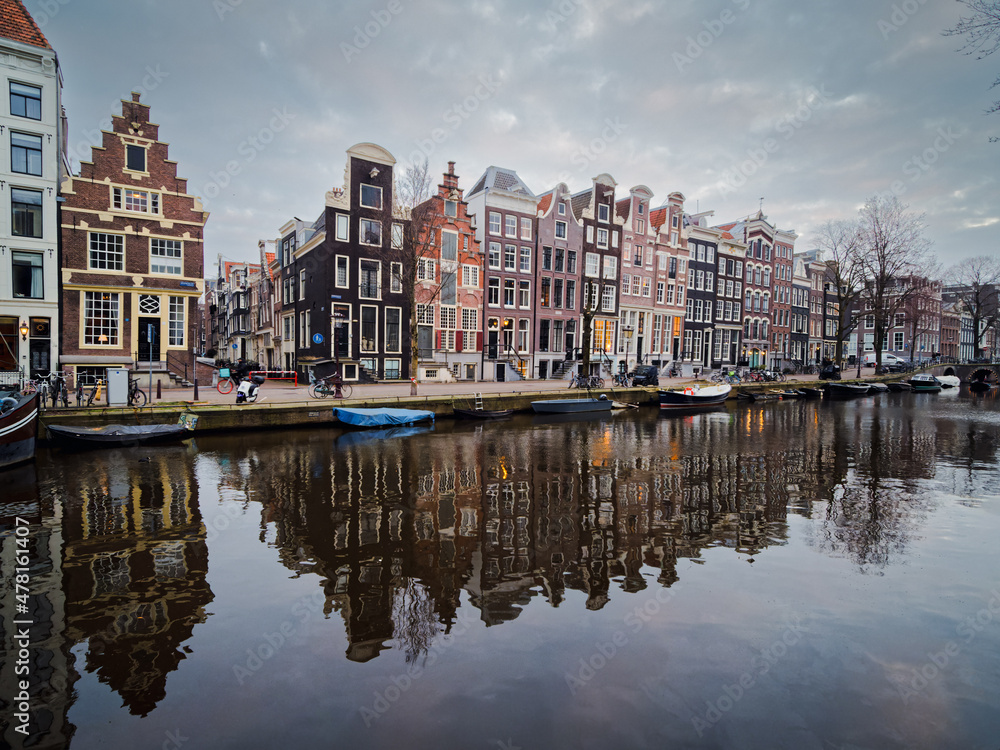 Historic canal houses along the Herengracht canal in Amsterdam