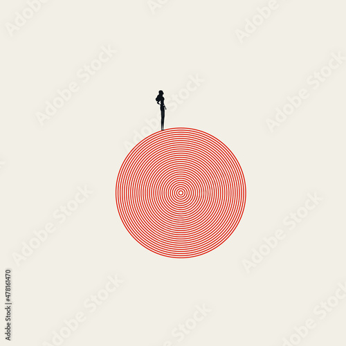 Business focus and determination vector concept. Symbol of contemplation, hard work. Minimal illustration