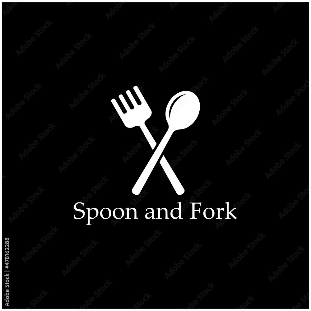 spoon,fork,and knife icon logo vector design template