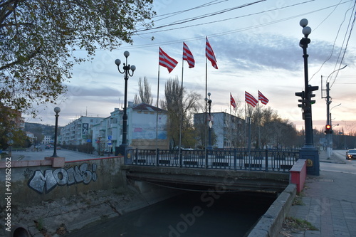 flags on the river