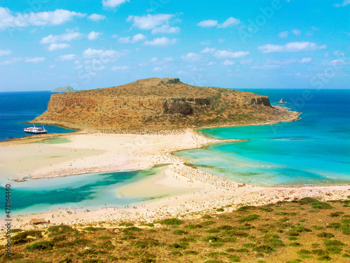 Balos lagoon, Crete, Greece, top view © Yozhik