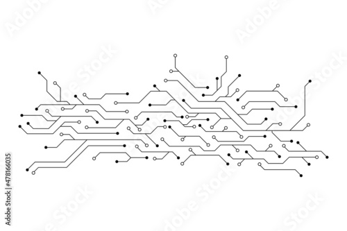 Vector circuit board pattern on a white screen for background technology