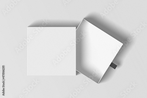 Square sliding drawer box mockup