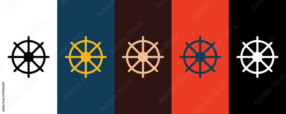 Ship helm icon illustration isolated vector sign symbol