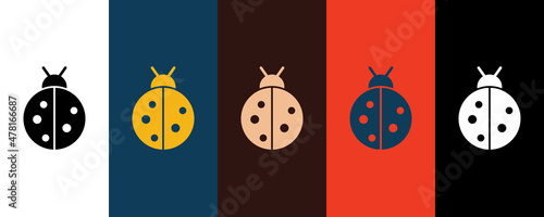 Fotografie, Obraz Ladybug icon illustration isolated vector sign symbol