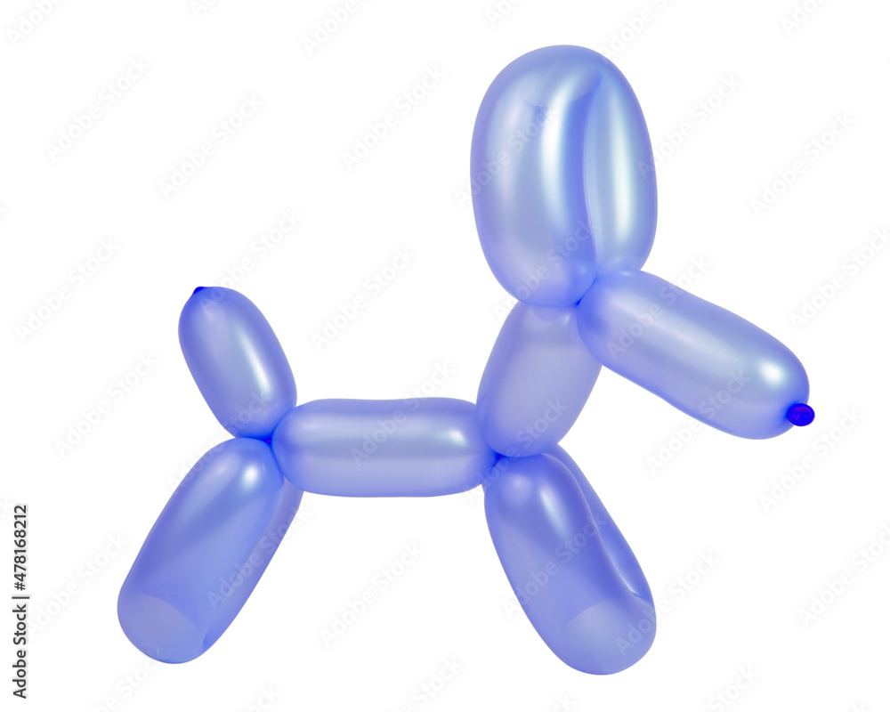 Photo party model of balloon dog fun craft isolated on the white  background
