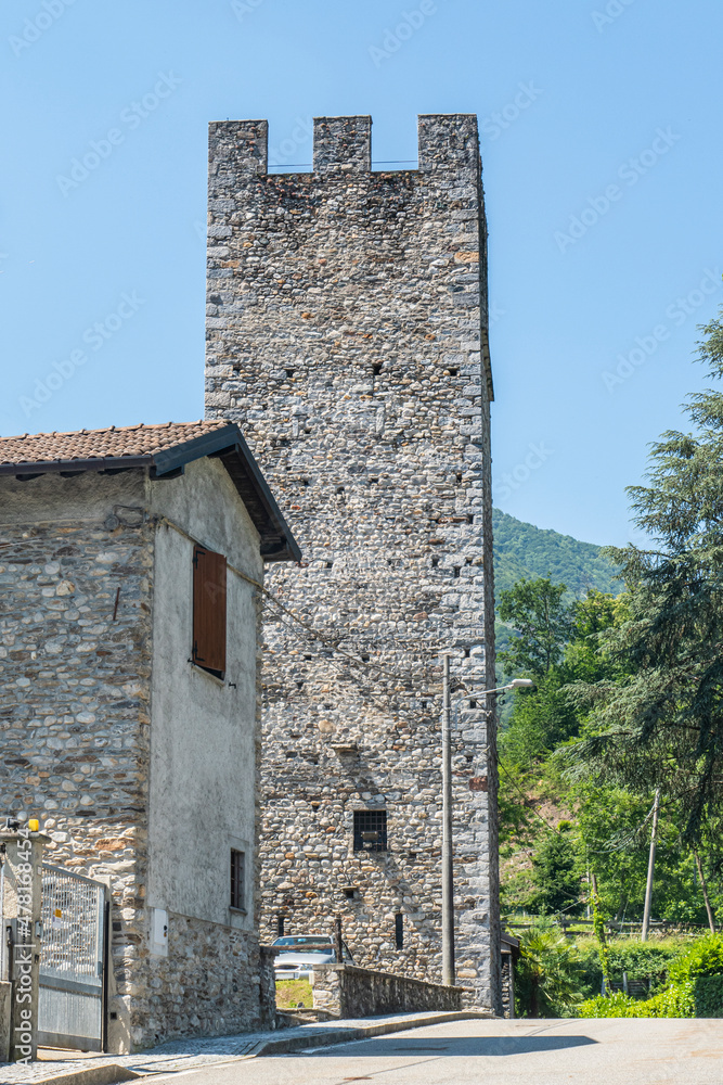 Beautiful ancient tower in Brissago Valtravaglia