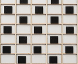 black tiles and grid