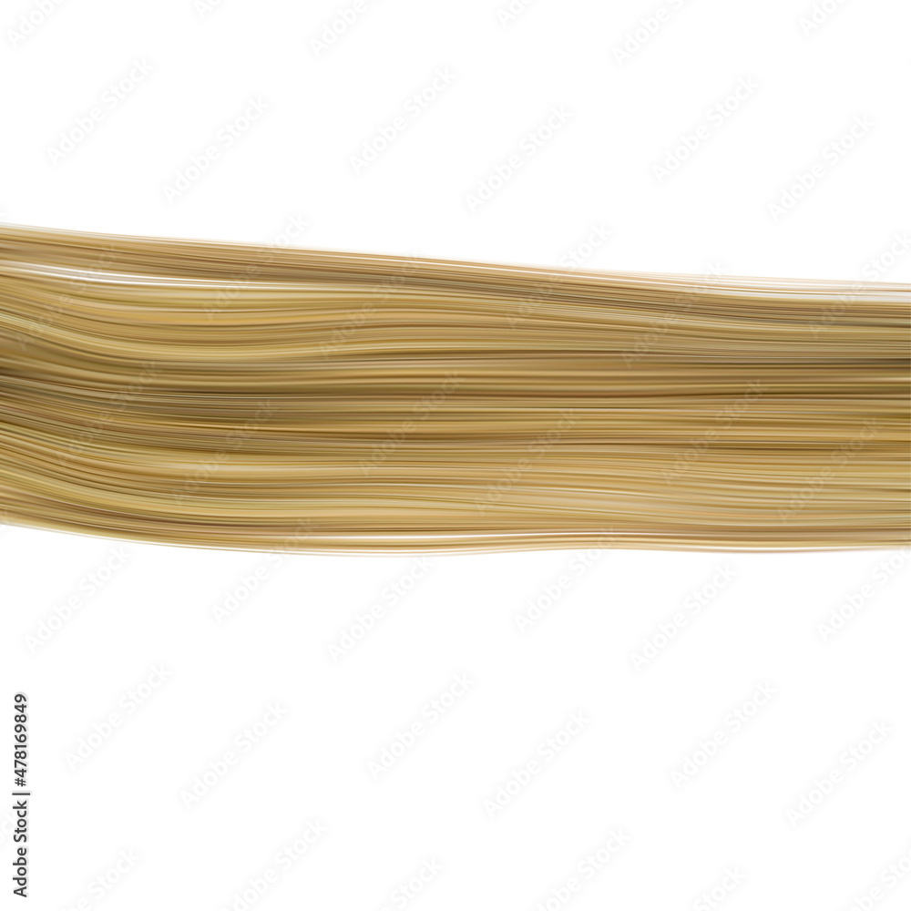 Background from beautiful straight shiny female hair. Blond hair. Vector realistic illustration isolated on white background.