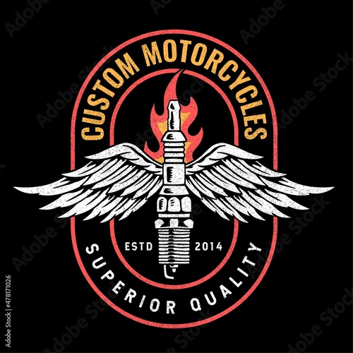 Motorcycle theme vector artwork for apparel prints, posters, stickers and other uses.