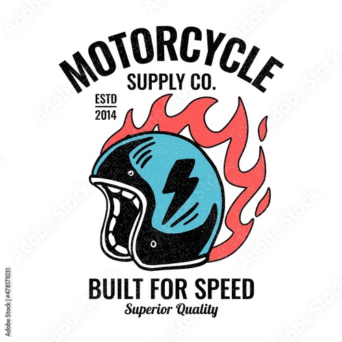 Motorcycle theme vector artwork for apparel prints, posters, stickers and other uses.