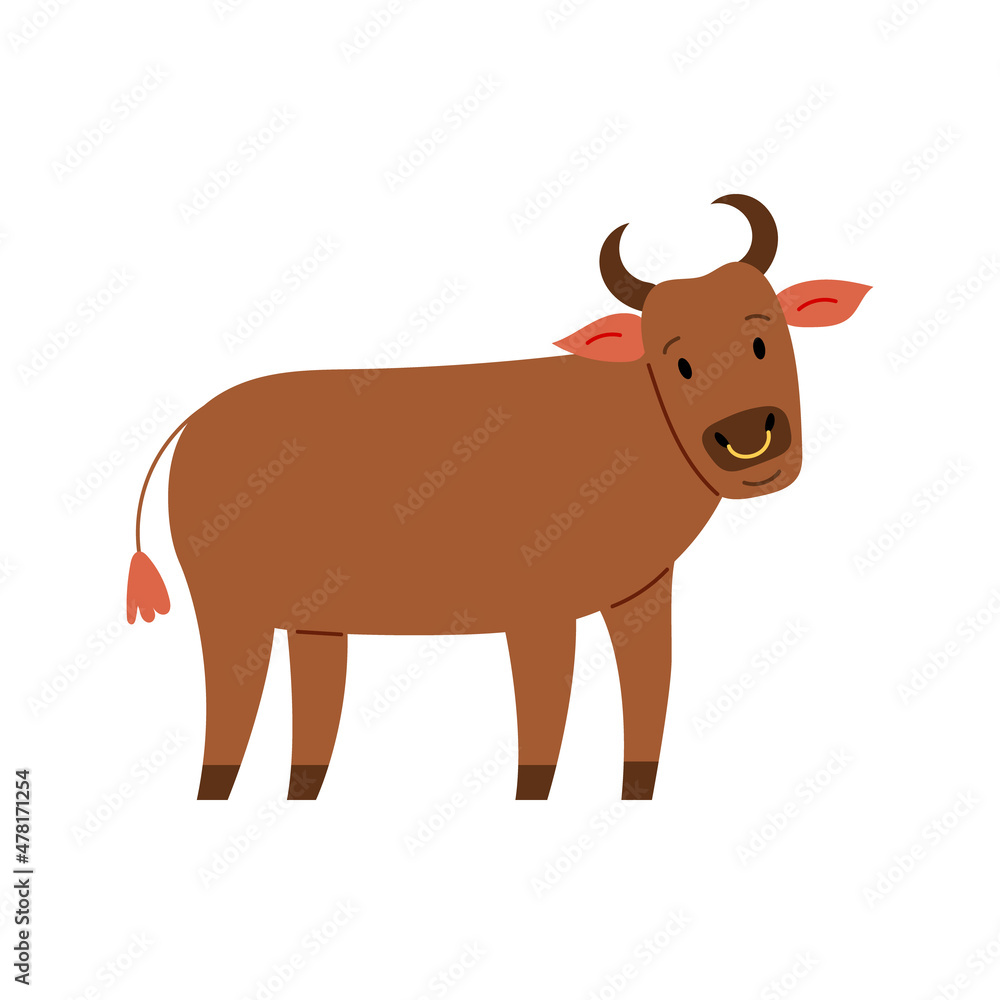 Cute character bull hand draw Cute character bull hand draw